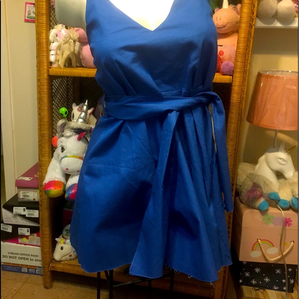 Denim like frayed edge dress